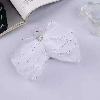 Краб для волос "Школьница" 12х9 см ,белый с бабочкой