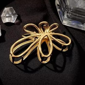 Крабик для волос «Валери», лепестки, 7 см, золото