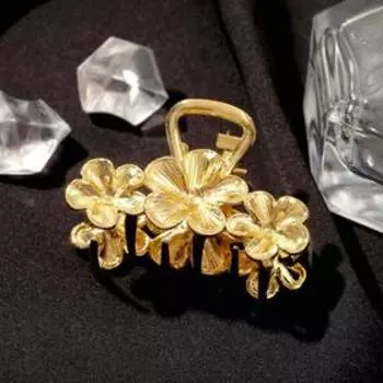 Краб для волос "Валери" васильки, 5,3 см, золото