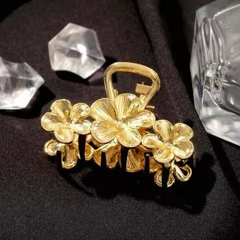 Краб для волос "Валери" васильки, 5,3 см, золото