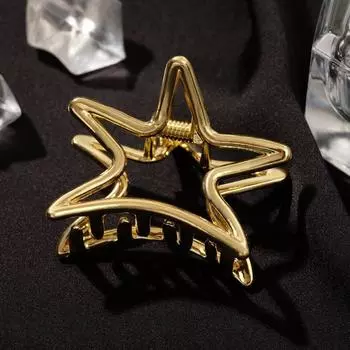 Крабик для волос «Валери», звезда, 4.5 см, золото