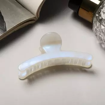 Краб для волос "Жемчужный" дуга, 7 см, белый