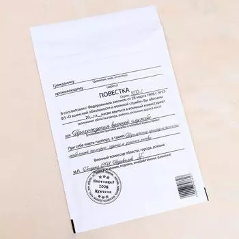 Крафт-конверт с воздушно-пузырьковой плёнкой "Повестка", 18 х 26 см