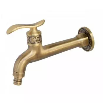 Кран на одну воду Bronze de Luxe 21598/2, однорычажный, насадка для шланга, латунь, бронза