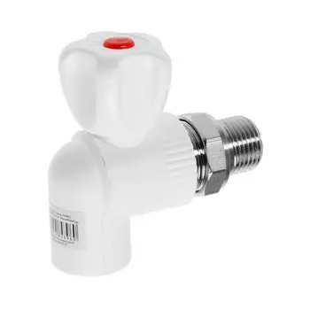 Кран радиаторный MeerPlast, 201/2", полипропиленовый, угловой