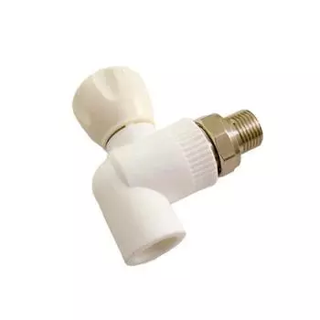 Кран радиаторный MeerPlast, 25x3/4", полипропиленовый, угловой