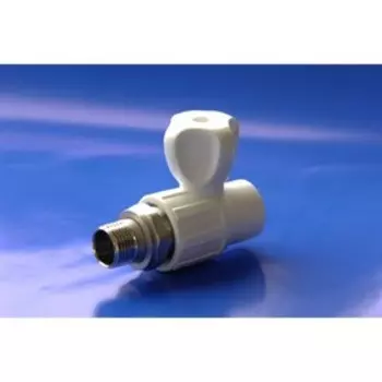 Кран радиаторный "ПОЛИТЭК", d=25 мм x 3/4", полипропиленовый, прямой