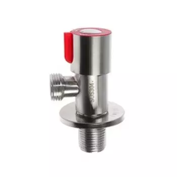 Кран шаровой Accoona A473G-4, 1/2"х1/2" наружная резьба, для быт. приборов, угловой, красный