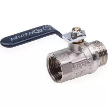 Кран шаровой AQUALINK, PN 50, внутренняя/наружная резьба 3/4", ручка, никелированный