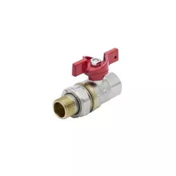 Кран шаровой Aquasfera Euro 1007-03, 1", PN 25, с американкой, бабочка, никелированный