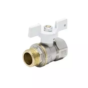 Кран шаровой Aquasfera Standard 1104-01, 1/2", PN 40, внутренняя/наружная, бабочка, никель