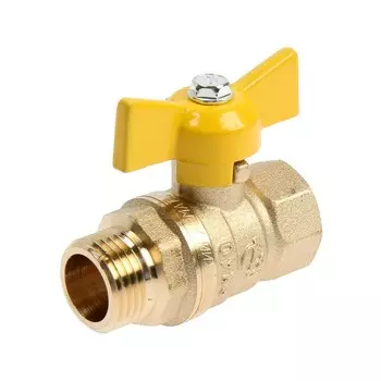 Кран шаровой газовый «ГАЛЛОП» ПРАКТИК DN-15 231, внутренняя/наружная резьба 1/2", бабочка