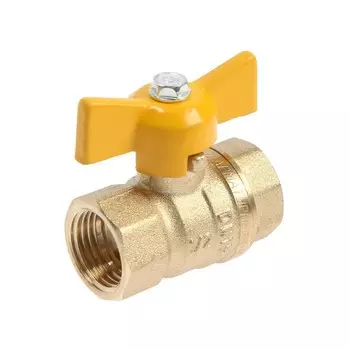 Кран шаровой газовый «ГАЛЛОП» ПРАКТИК DN-15 230, внутренняя/внутренняя резьба 1/2", бабочка