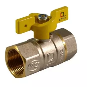 Кран шаровой газовый "СТМ" ГАЗ, 1", внутренняя/внутренняя, бабочка