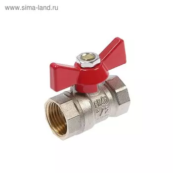 Кран шаровой ZEIN, внутренняя/внутренняя резьба 1/2", бабочка, никелированная латунь