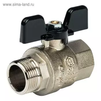 Кран шаровой STOUT SVB-0004-000020, полнопроходной, 3/4", внутренняя/наружная, бабочка