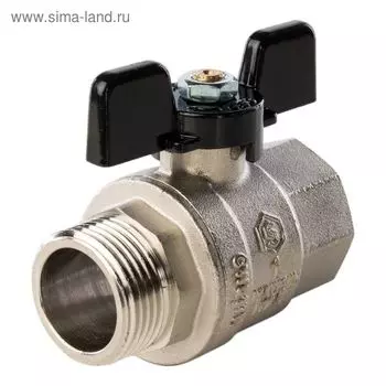Кран шаровой STOUT SVB-0004-000025, полнопроходной, 1", внутренняя/наружная, бабочка