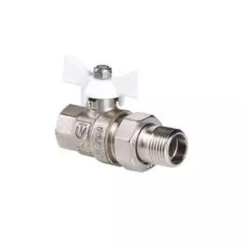 Кран шаровой Valtec BASE VT.227.NW.04, 1/2", с американкой, белый рычаг