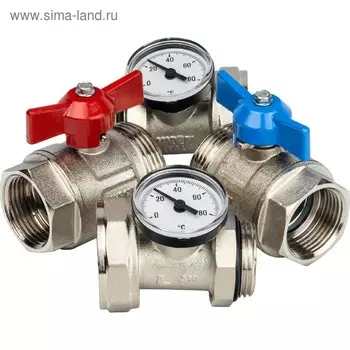 Кран шаровый STOUT SMS-1000-030001, 1", прямой с термометром