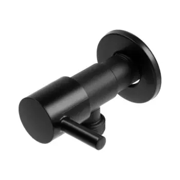 Кран угловой ZEIN engr, 1/2" х 1/2", кран-букса латунь, нержавеющая сталь, черный