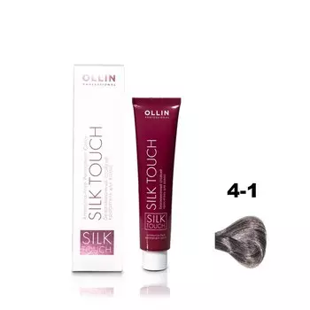Краситель для волос Ollin Professional Silk Touch, безаммиачный, тон 4/1 шатен пепельный