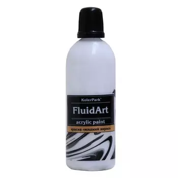 Краска акриловая для техники Флюид Арт, KolerPark, белый, 80 мл