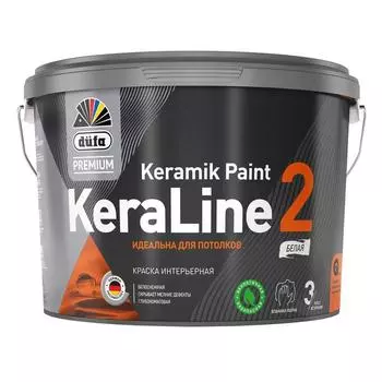 Краска акриловая интерьерная ВД dfa Premium KeraLine 2 глубокоматовая, База А, 2,5л