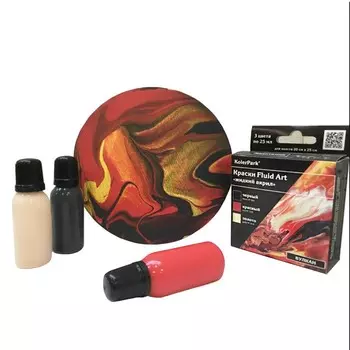 Краска для техники "Флюид Арт", набор 3 цвета х 25 мл, KolerPark
