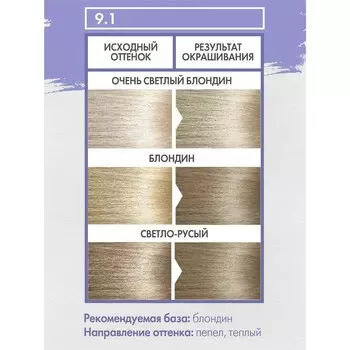 Краска для волос Concept Fusion Inspiration, тон 9.1 холодный пепел, 100 мл