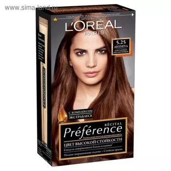 Краска для волос L'Oreal Preference Recital «Антигуа», тон 5.25, каштановый перламутровый