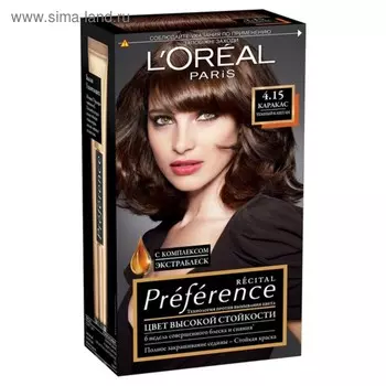 Краска для волос L'Oreal Preference Recital «Каракас», тон 4.15, тёмный каштан