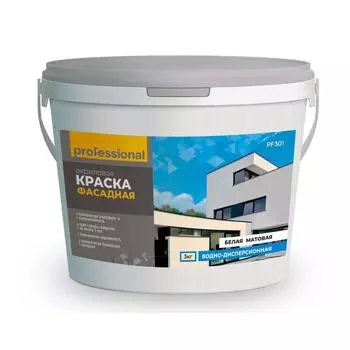 Краска фасадная, повышенной износостойкости, 3 кг, цвет белый