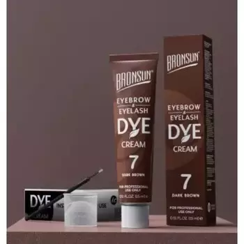 Краска-крем для бровей BRONSUN, №7 тёмно-коричневый, 15 мл