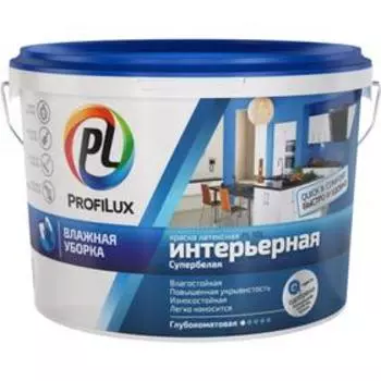 Краска латексная интерьерная ВД PL-10L влагостойкая супербелая 1,4кг