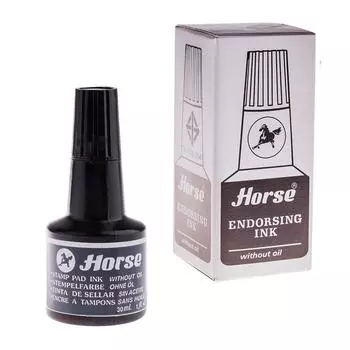 Краска штемпельная Horse, 30 мл, чёрная