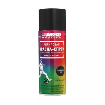 Краска-спрей ABRO MASTERS, 226 г/272 мл, черный матовый SP-012-AM