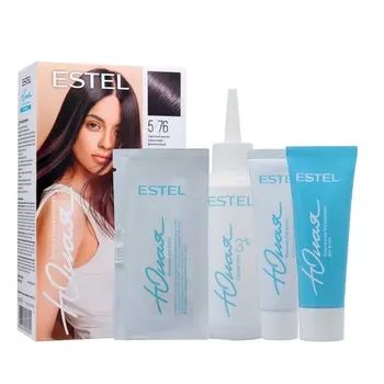 Краска-уход для волос ESTEL светлый шатен, коричнево-фиолетовый