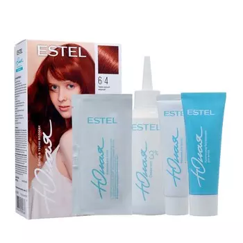 Краска-уход для волос ESTEL тёмно-русый. медный