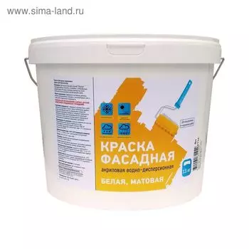 Краска ВД-АК 109М фасадная акриловая 2,7 л (3,9 кг)