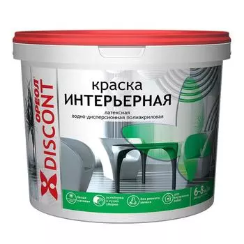 Краска водно-дисперсионная ОРЕОЛ для внутренних работ 6,5кг