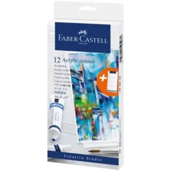 Краски акриловые набор в тубе 12 цветов Faber-Castell Acrylic Сolour, 20 мл