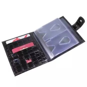 Кредитница на кнопке, цвет коричневый, темный крокодил