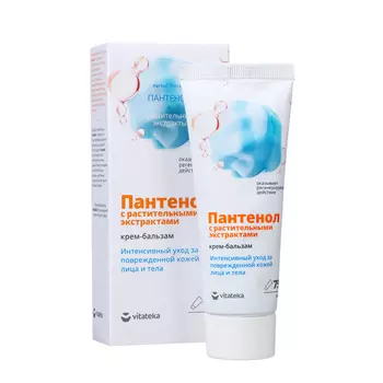 Крем-бальзам Пантенол для кожи "Витатека" с растительными экстрактами, 75 мл