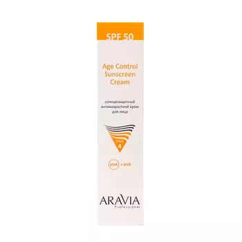 Крем для лица солнцезащитный SPF 50 Aravia Professional антивозрастной, 100 мл