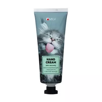 Крем для рук с маслом авокадо восстанавливающий MILV белые цветы, ваниль, имбирь, 70 мл