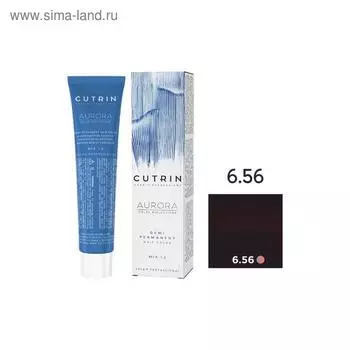 Крем-краситель для окрашивания волос Cutrin Aurora Demi Permanent, тон 6.56 бессонная ночь, 60 мл
