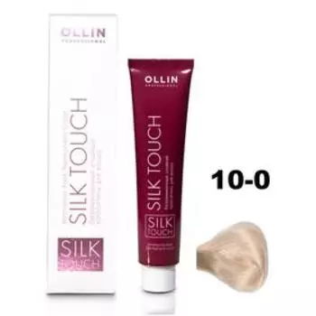 Крем-краситель для окрашивания волос Ollin Professional Silk Touch, тон 10/0 светлый блондин, 60 мл