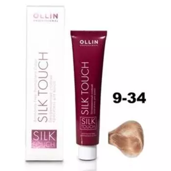 Крем-краситель для окрашивания волос Ollin Professional Silk Touch, тон 9/34 блондин золотисто-медный, 60 мл