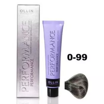 Крем-краска для окрашивания волос Ollin Professional Performance, тон 0/99 корректор зелёный, 60 мл