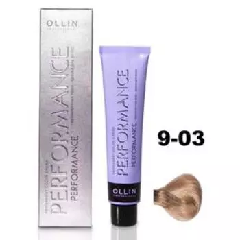 Крем-краска для волос Ollin Professional Performance, тон 9/03 блондин прозрачно-золотистый, 60 мл